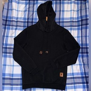 Coofandy Black Textured Hoodie Sz M
